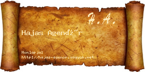 Hajas Agenór névjegykártya
